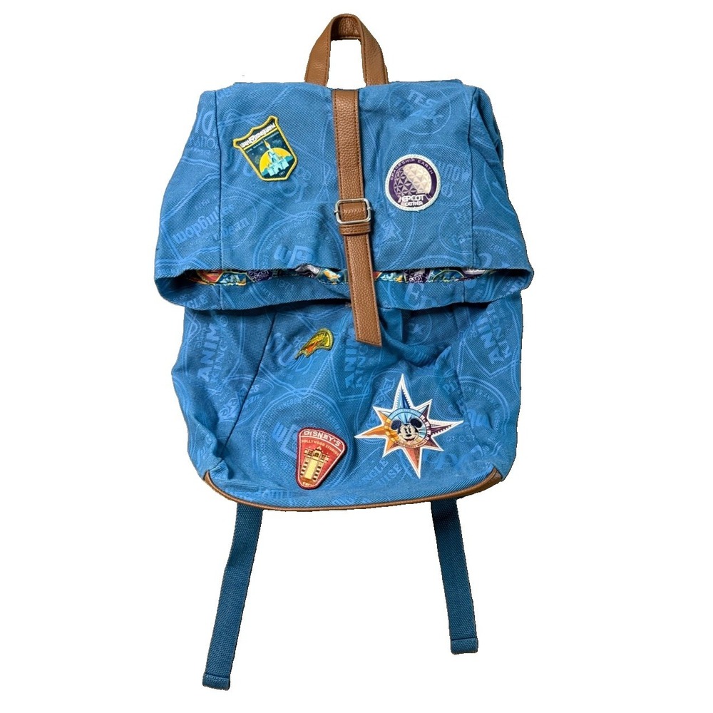 Walt Disney World Passport Series Blue Patch Backpack Rucksack Mickey Parks